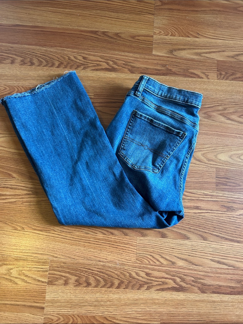 Lucky Brand Blue Denim Jeans with Red Logo Trim